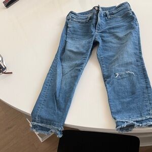 Chico's Light Blue Distressed Ankle Jeans